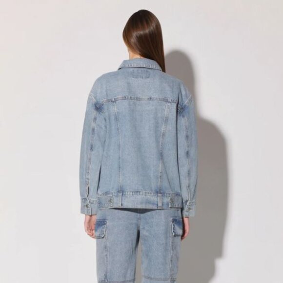 NWT Anthropologie Walter Baker Raelynn Denim Jean Jacket in Light Wash - Picture 4 of 8